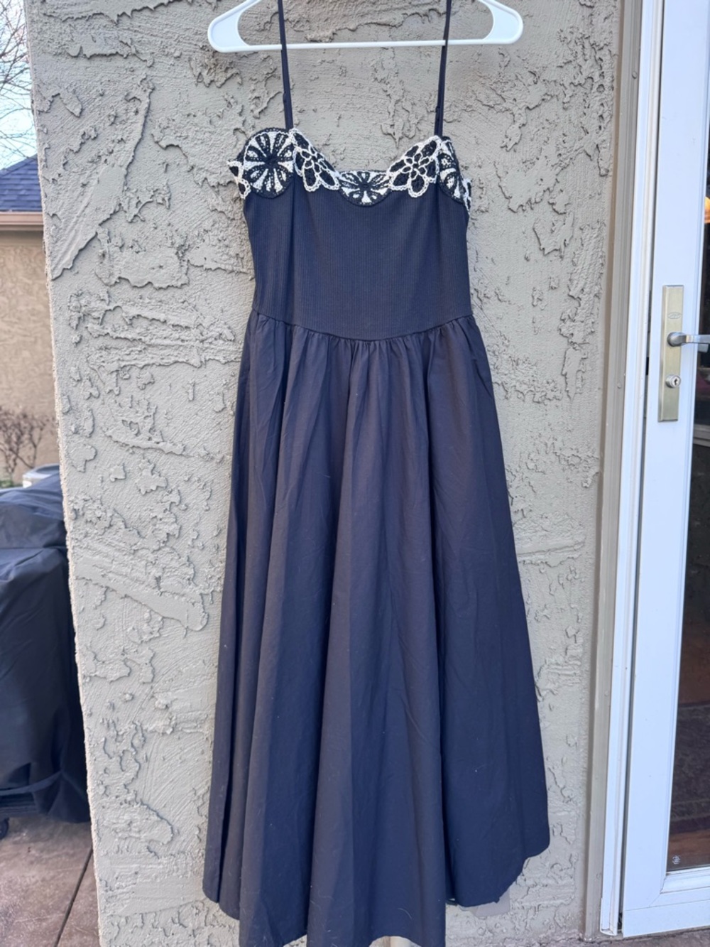 J. Crew Crochet Mixy Dress Black Maxi Dress Size M - Picture 7 of 11